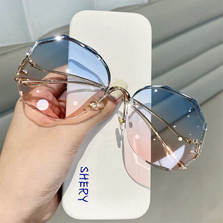 50 pcs Fashion Rimless Sunglasses Sunscreen Glasses