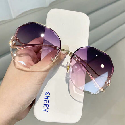 50 pcs Fashion Rimless Sunglasses Sunscreen Glasses