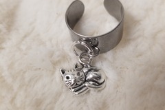 Vente au détail: Bague réglable avec breloque chat