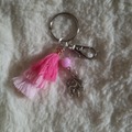 Sale retail: Porte clé avec pompon rose licorne 