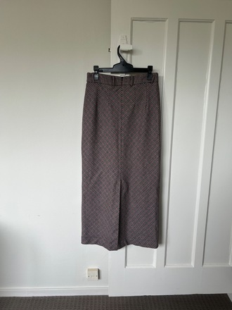 Checked wool skirt