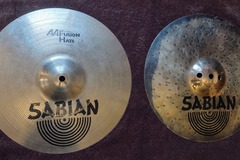 Selling with online payment: Sabian AA 13" Fusion Hats- Hi Hats - Brilliant Top/Natural Bottom