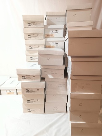55 Pairs NEW in Original Box Kids Shoes Manelli Brand SRP $1195