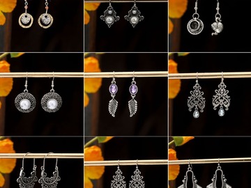 Bulk Lots: 100 pairs of Bohemian ethnic style long pearl vintage earrings