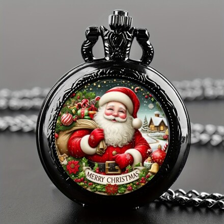 40 Pcs Santa Claus Christmas Gift Quartz Pocket Watch