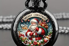 Bulk Lots: 40 Pcs Santa Claus Christmas Gift Quartz Pocket Watch