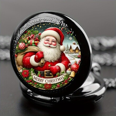 40 Pcs Santa Claus Christmas Gift Quartz Pocket Watch