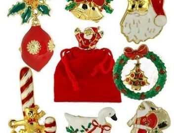 Bulk Lots: 200-- Christmas Pins-Assorted--$0.75 pcs