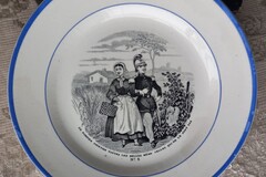 Vente: Assiette parlante, porcelaine fin XIXème