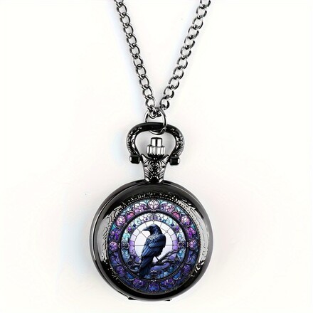 40 Pcs Vintage Crow Animal Pattern Quartz Mini Pocket Watch 