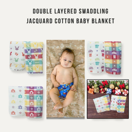 100 pcs Baby Jaquard Cotton Crib Swaddling Blankets