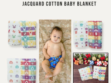 Bulk Lots: 100 pcs Baby Jaquard Cotton Crib Swaddling Blankets