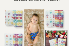 Bulk Lots: 100 pcs Baby Jaquard Cotton Crib Swaddling Blankets