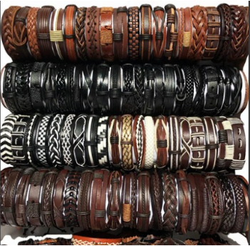 250Pcs Vintage Leather Ethnic Tribal Bracelets