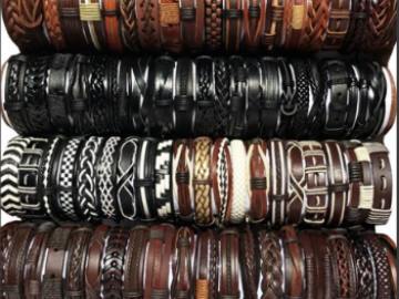 Bulk Lots: 250Pcs Vintage Leather Ethnic Tribal Bracelets