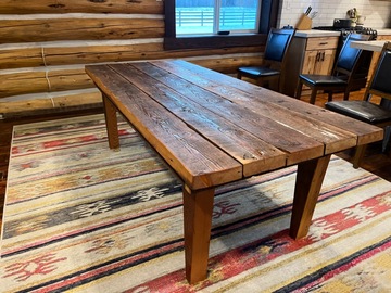 Selling: Rustic dining room table made from Reclaimed Tabble 
