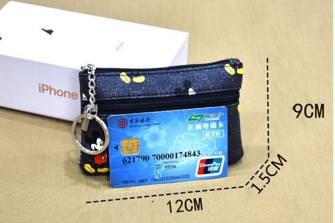 100pcs Mickey Mouse Keychain Card Holder Coin Purse