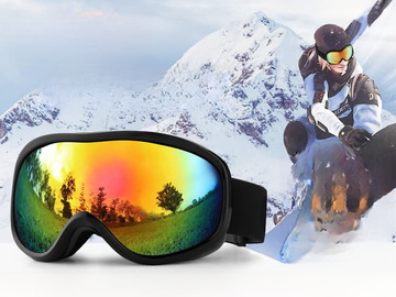 Bulk Lots: Double Layer Anti-fog Ski Goggles Large Field of View Ski Glasses
