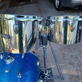 Selling with online payment: Pearl 13" and 10" chrome over fiberglass toms with arm