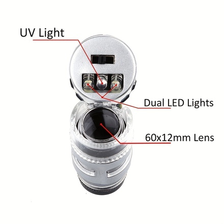 60X portable pocket microscope magnifier