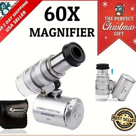 60X portable pocket microscope magnifier
