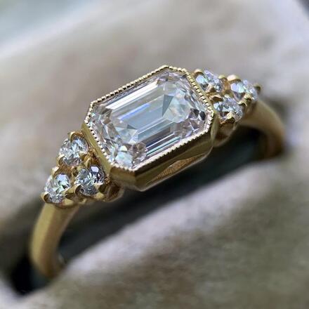 200pcs ins fashion engagement ring inlaid zircon ring