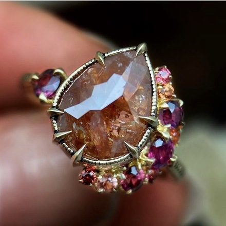 200pcs ins fashion engagement ring inlaid zircon ring