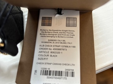 For Sale:  Burberry purse strap