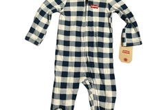 For Sale: Levi’s Baby Romper Pajamas One-Piece Blue Buffalo Plaid Footed Sl