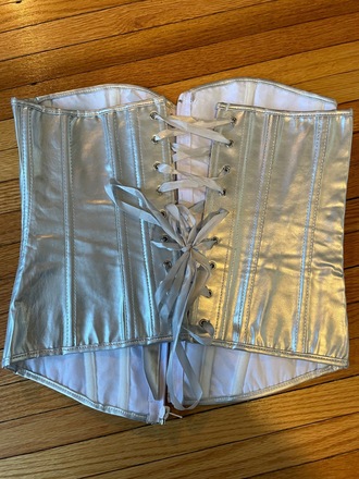 Silver metallic Overbust corset