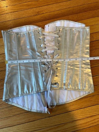 Silver metallic Overbust corset