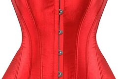 Selling with online payment: Red Satin Overbust Corset