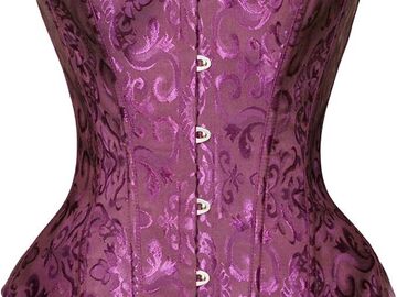 Selling with online payment: Purple Brocade Overbust Corset