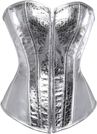 Silver metallic Overbust corset