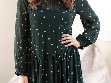 Selling: Green Polka Dot Long Dress