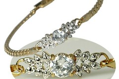 Bulk Lots: 34 pcs-7 1/2" CZ 14kt Goldtone Bracelet-Hi End Jewelry-$3 ea