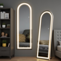 Bulk Lots: 63"x20" LED Arched Mirror, Sliver Frameless Full Length Mirror, V
