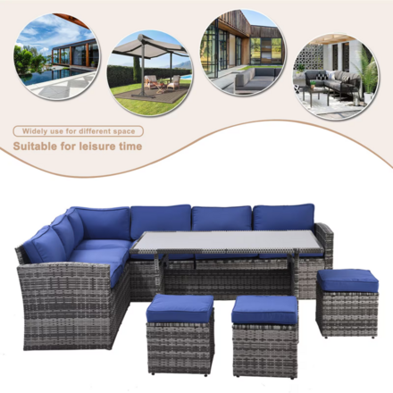 Outdoor Patio Furniture Set,7 Pieces Outdoor Sectional Conversati