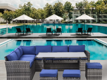 Bulk Lots: Outdoor Patio Furniture Set,7 Pieces Outdoor Sectional Conversati