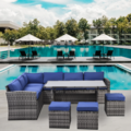 Bulk Lots: Outdoor Patio Furniture Set,7 Pieces Outdoor Sectional Conversati