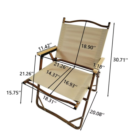 4 Comfy Foldable and Portable Chair with Armrests Aluminium Frame
