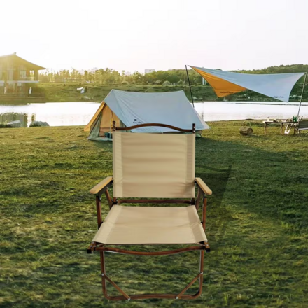 4 Comfy Foldable and Portable Chair with Armrests Aluminium Frame