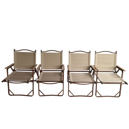 4 Comfy Foldable and Portable Chair with Armrests Aluminium Frame