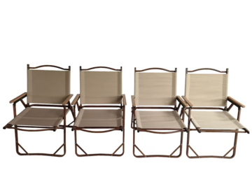 Bulk Lots: 4 Comfy Foldable and Portable Chair with Armrests Aluminium Frame