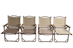 Bulk Lots: 4 Comfy Foldable and Portable Chair with Armrests Aluminium Frame