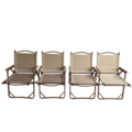 Bulk Lots: 4 Comfy Foldable and Portable Chair with Armrests Aluminium Frame