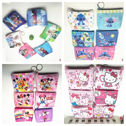 192pcs Coin Purse Clutch Bag Kids Mickey Keychain Storage Bag