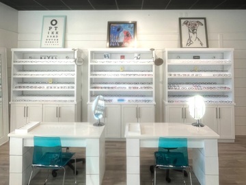 Selling with online payment: 3 x Optical display cabinets + 2 x  dispensing  tables 