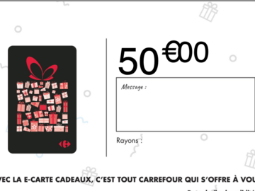 Vente: e-Cartes cadeaux Carrefour (300€)