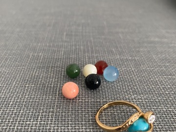Bulk Lots: 25 pcs-Ladies Interchangable 14kt Goldtone Diamond Ring-$4 ea
